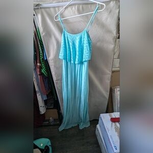 Elegant Aqua Maxi Dress
